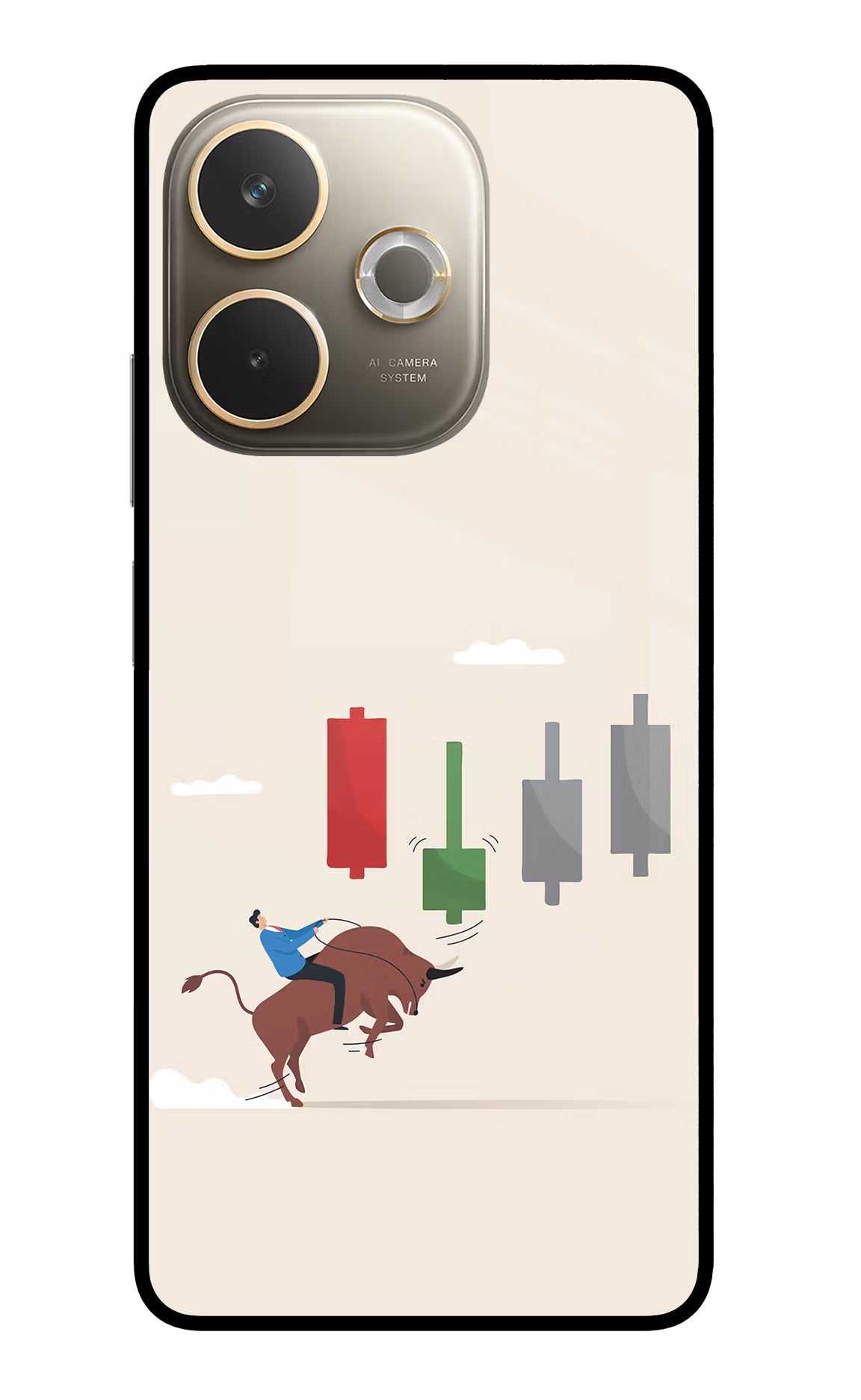 Bull Trading Momentum Oppo A5 Pro 5G Glass Case Back Cover by Casekaro