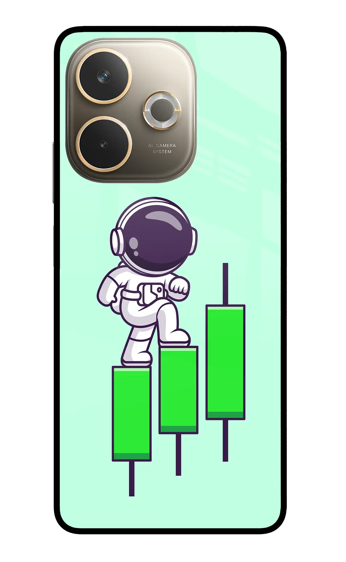 Astronaut Trader Oppo A5 Pro 5G Glass Case Back Cover by Casekaro
