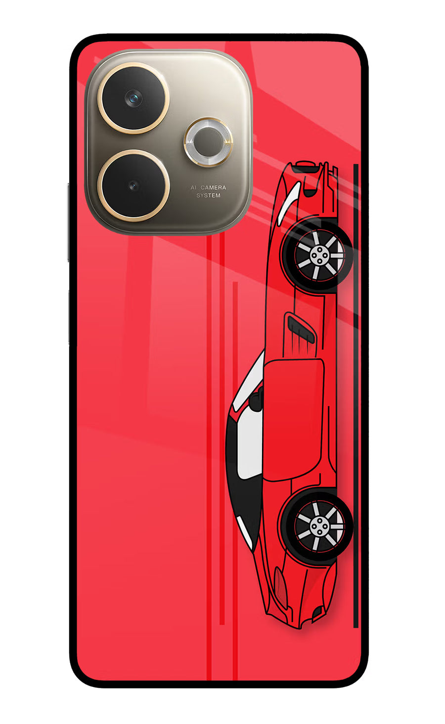 Red Velocity Oppo A5 Pro 5G Back Cover, Glass case