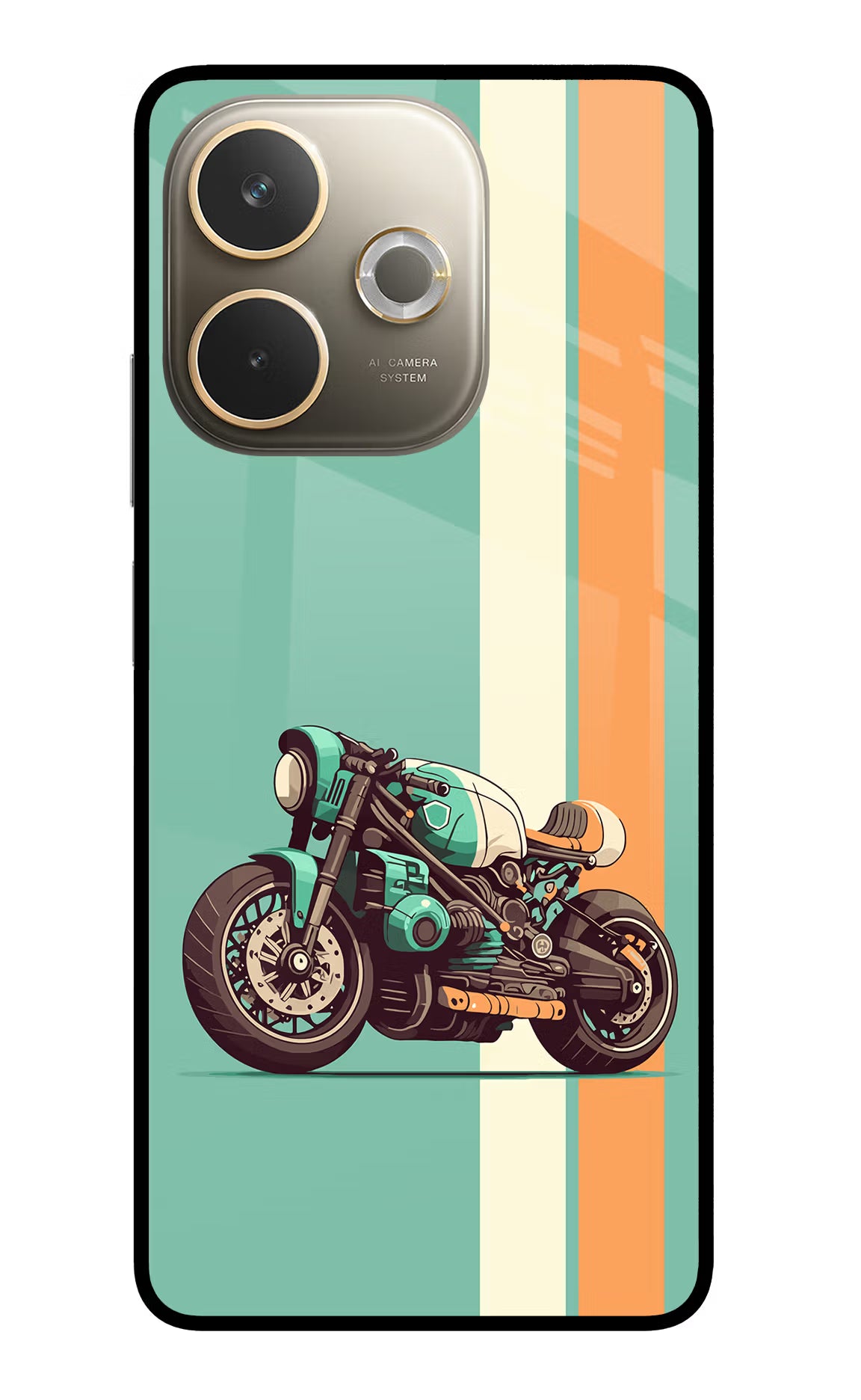 Striped Moto Drift Oppo A5 Pro 5G Glass Case Back Cover by Casekaro
