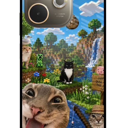 Minecraft Cat Chaos Oppo A5 Pro 5G Glass Case
