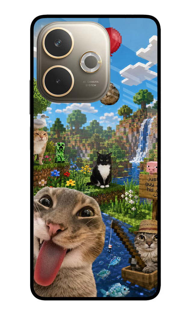 Minecraft Cat Chaos Oppo A5 Pro 5G Glass Case
