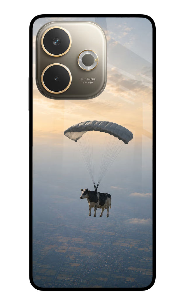 Skydiving Cow Oppo A5 Pro 5G Glass Case