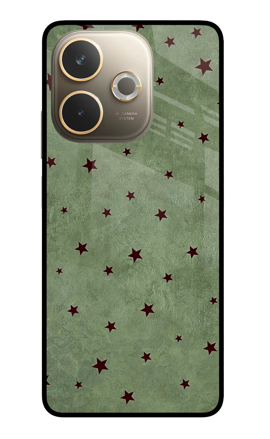 Green Stars Oppo A5 Pro 5G Back Cover, Glass case