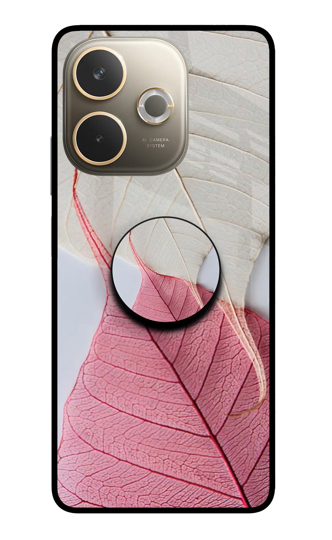 White Pink Leaf Oppo A5 Pro 5G Pop Case by Casekaro