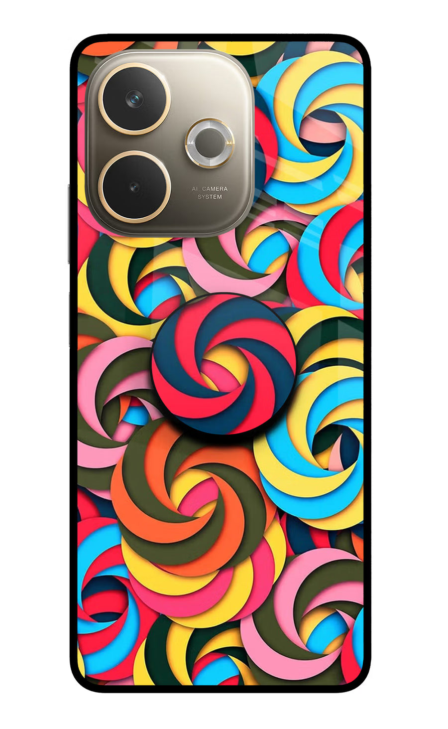 Spiral Pattern Oppo A5 Pro 5G Pop Case, Glass case