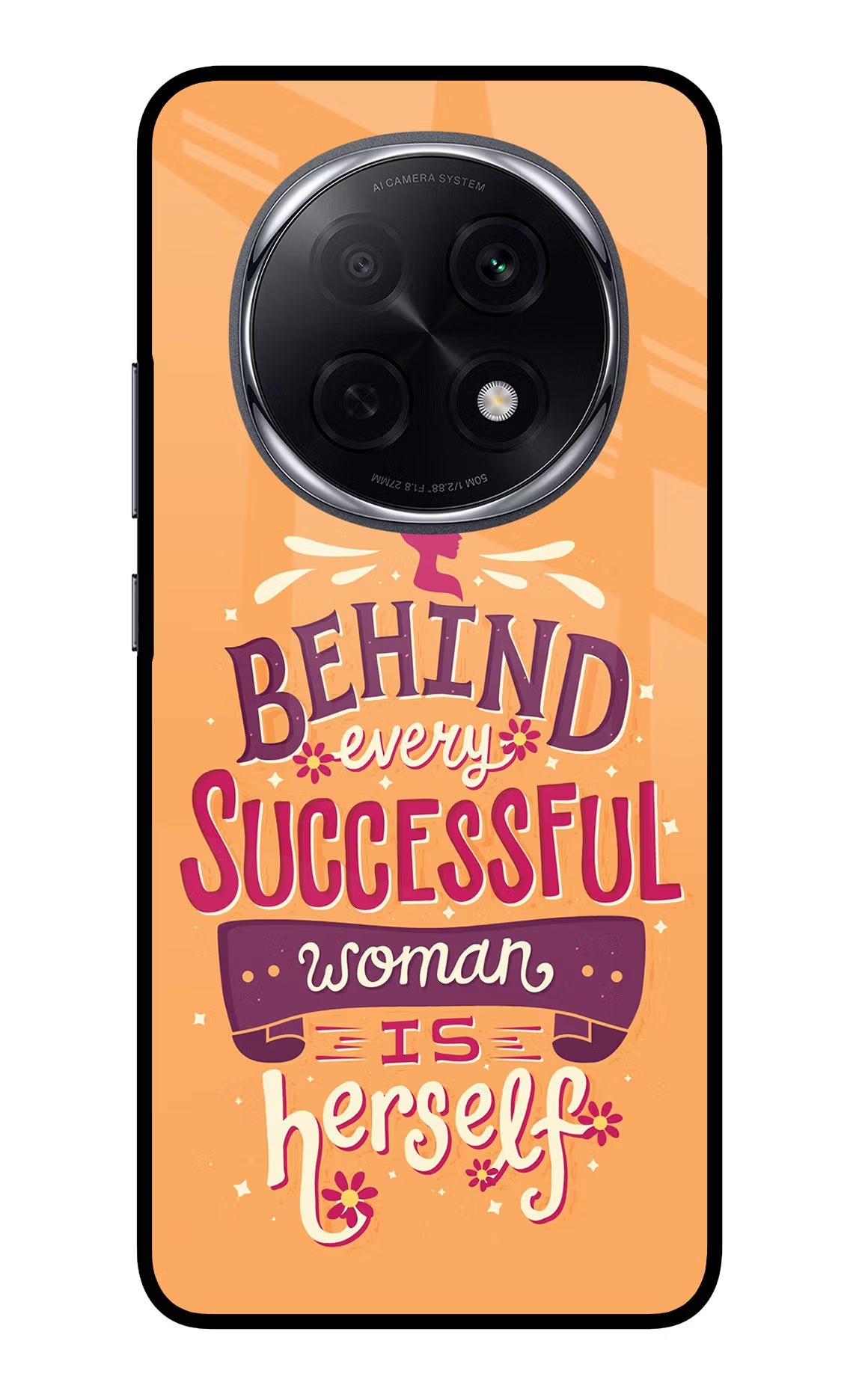 Behind Every Successful Woman There Is Herself Oppo F29 Pro 5G Glass Case Back Cover by Casekaro