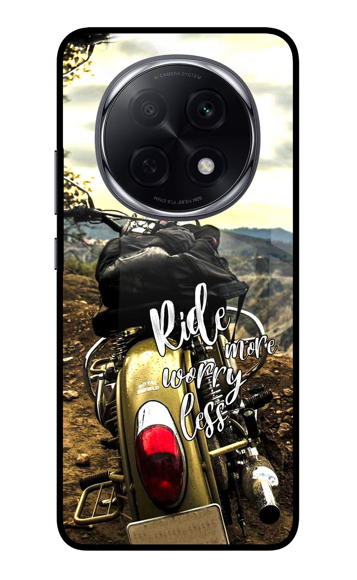 Ride More Worry Less Oppo F29 Pro 5G Glass Case Back Cover by Casekaro