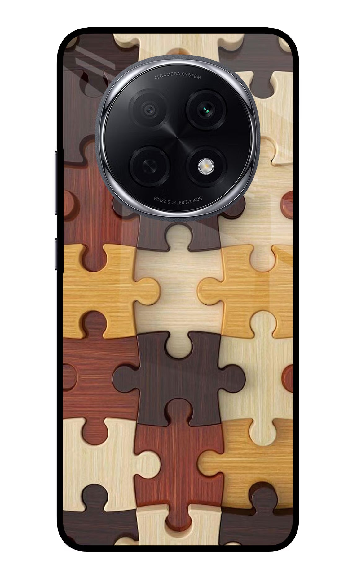 Wooden Puzzle Oppo F29 Pro 5G Glass Case Back Cover by Casekaro