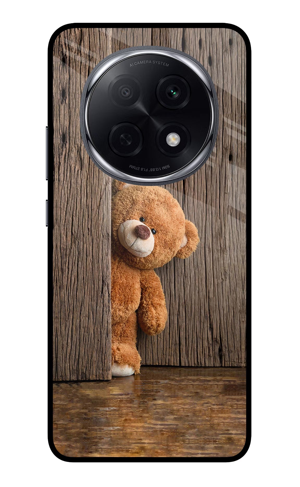 Teddy Wooden Oppo F29 Pro 5G Glass Case Back Cover by Casekaro