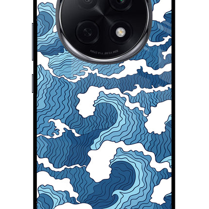 Blue Waves Oppo F29 Pro 5G Glass Case Back Cover by Casekaro