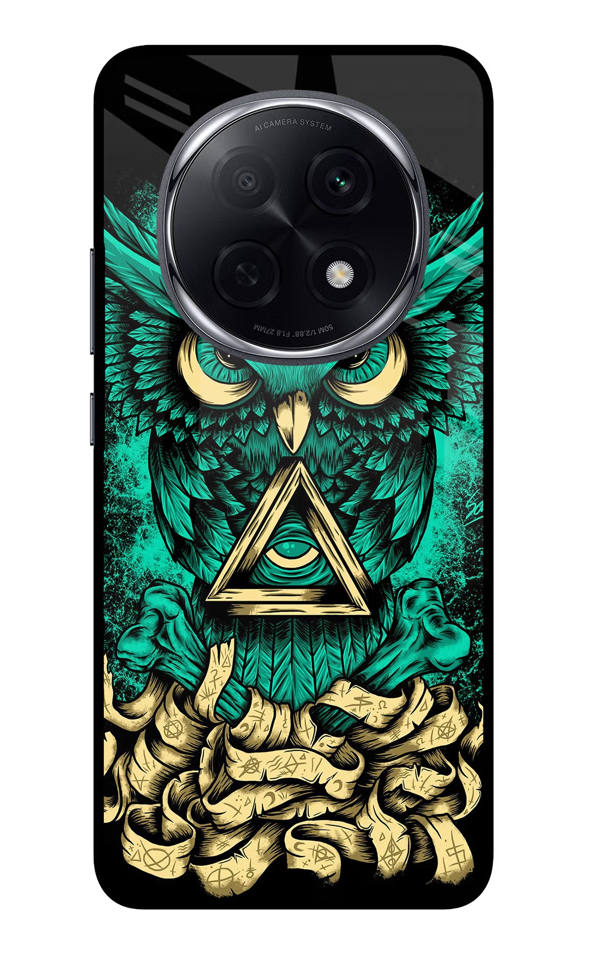 Green Owl Oppo F29 Pro 5G Glass Case Back Cover by Casekaro