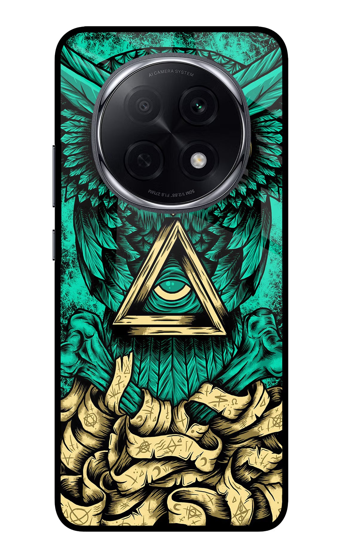 Green Owl Oppo F29 Pro 5G Glass Case Back Cover by Casekaro