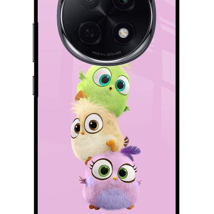 Cute Little Birds Oppo F29 Pro 5G Glass Case Back Cover by Casekaro