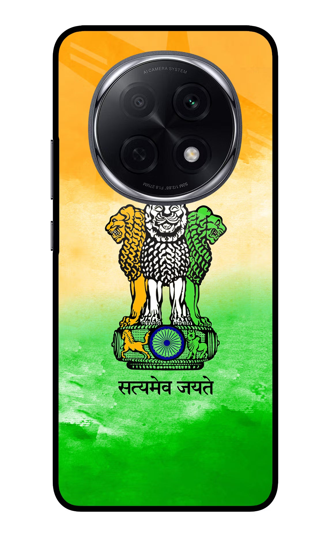 Satyamev Jayate Flag Oppo F29 Pro 5G Glass Case Back Cover by Casekaro