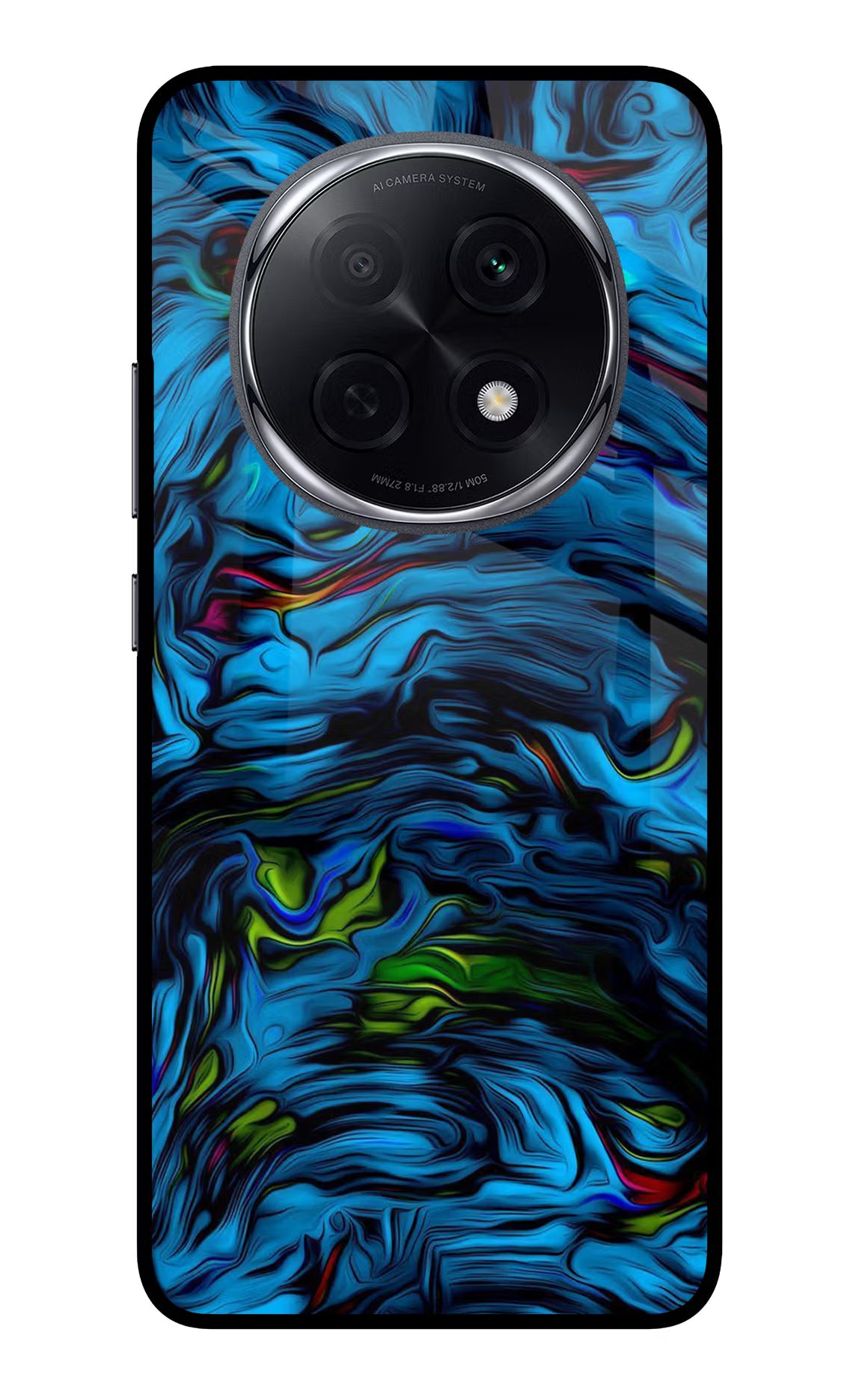Dark Blue Abstract Oppo F29 Pro 5G Glass Case Back Cover by Casekaro