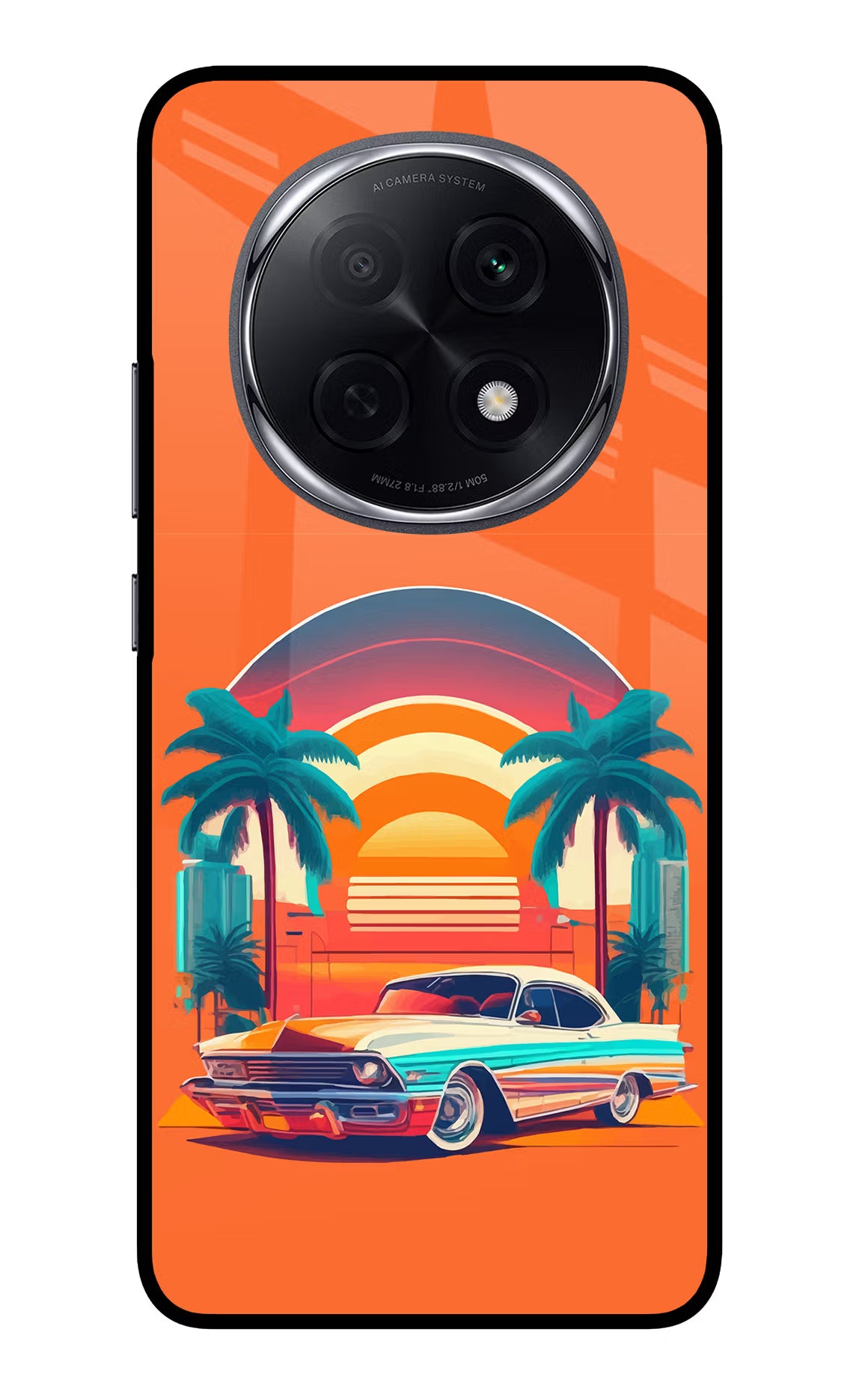 Palm Drive 80s Oppo F29 Pro 5G Glass Case Back Cover by Casekaro