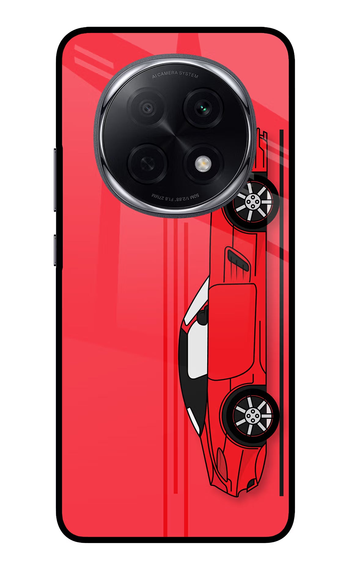 Red Velocity Oppo F29 Pro 5G Glass Case Back Cover by Casekaro