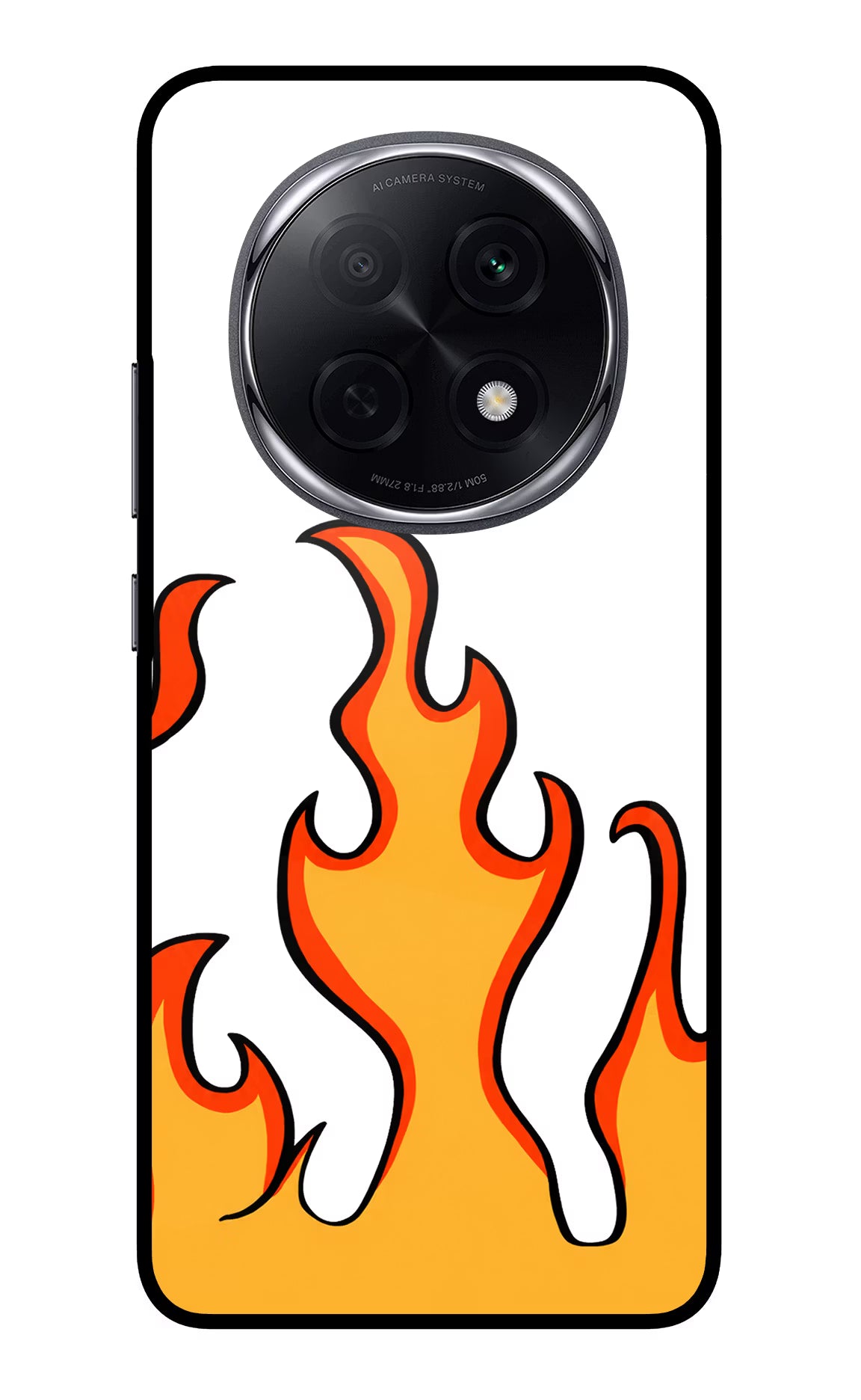 Fired Up – White Oppo F29 Pro 5G Glass Case Back Cover by Casekaro