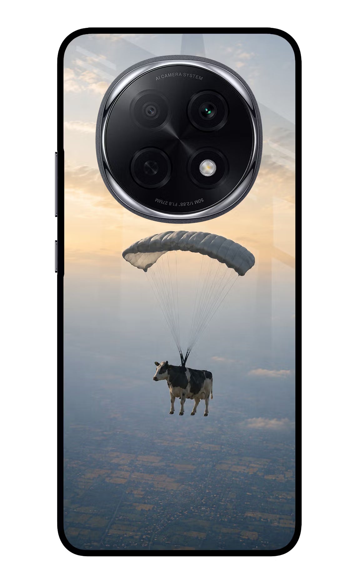Skydiving Cow Oppo F29 Pro 5G Glass Case