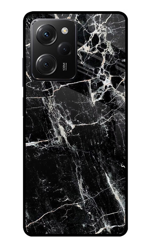 Black Marble Texture Poco X5 Pro 5G Glass Case