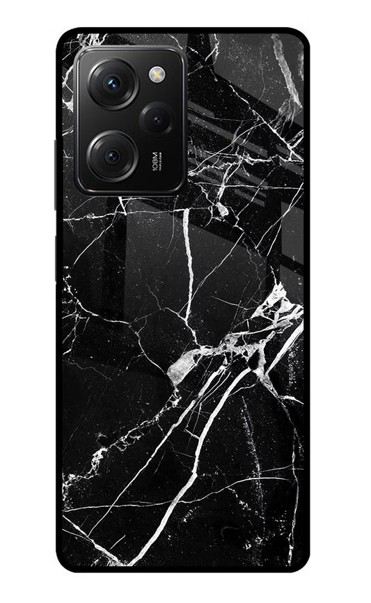 Black Marble Pattern Poco X5 Pro 5G Glass Case