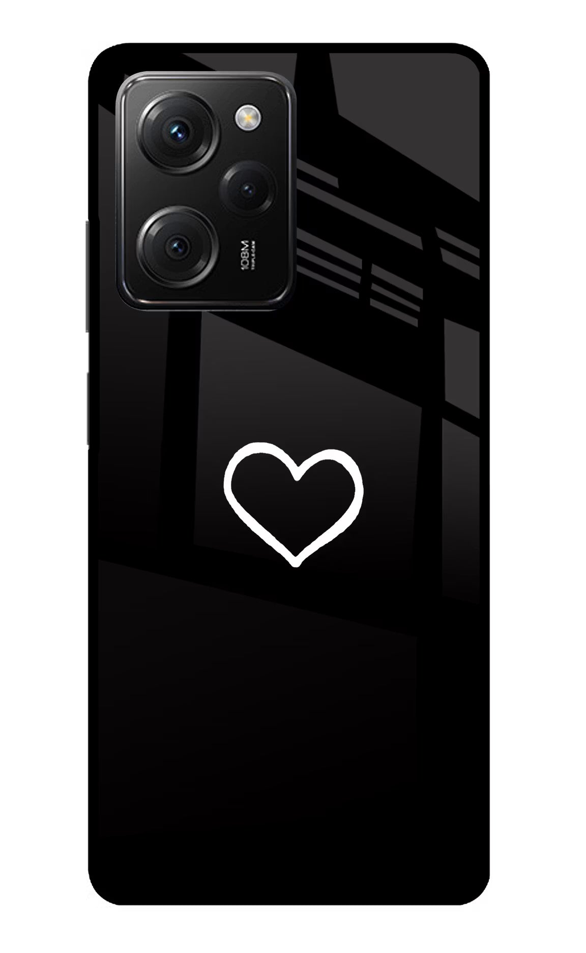 Heart Poco X5 Pro 5G Glass Case Back Cover by Casekaro