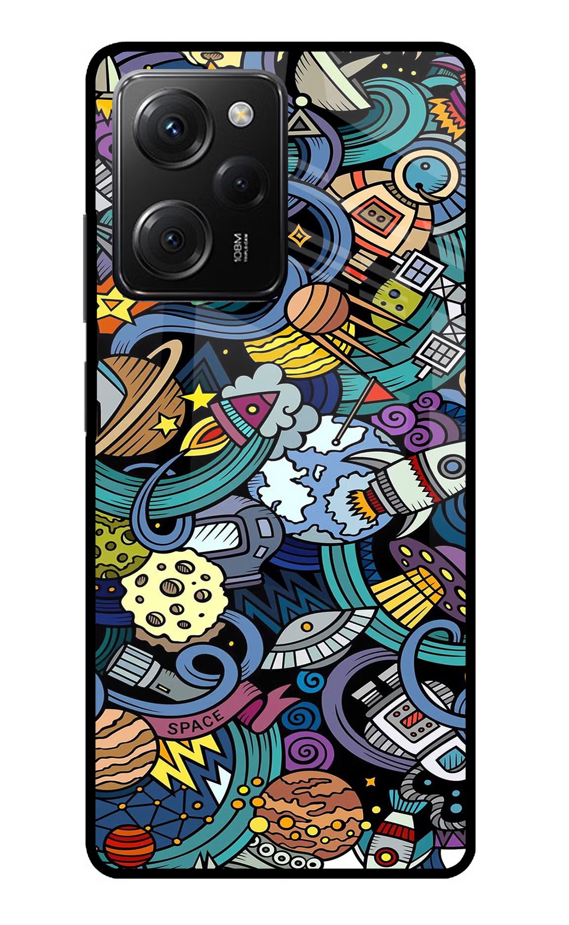 Space Abstract Poco X5 Pro 5G Glass Case Back Cover by Casekaro
