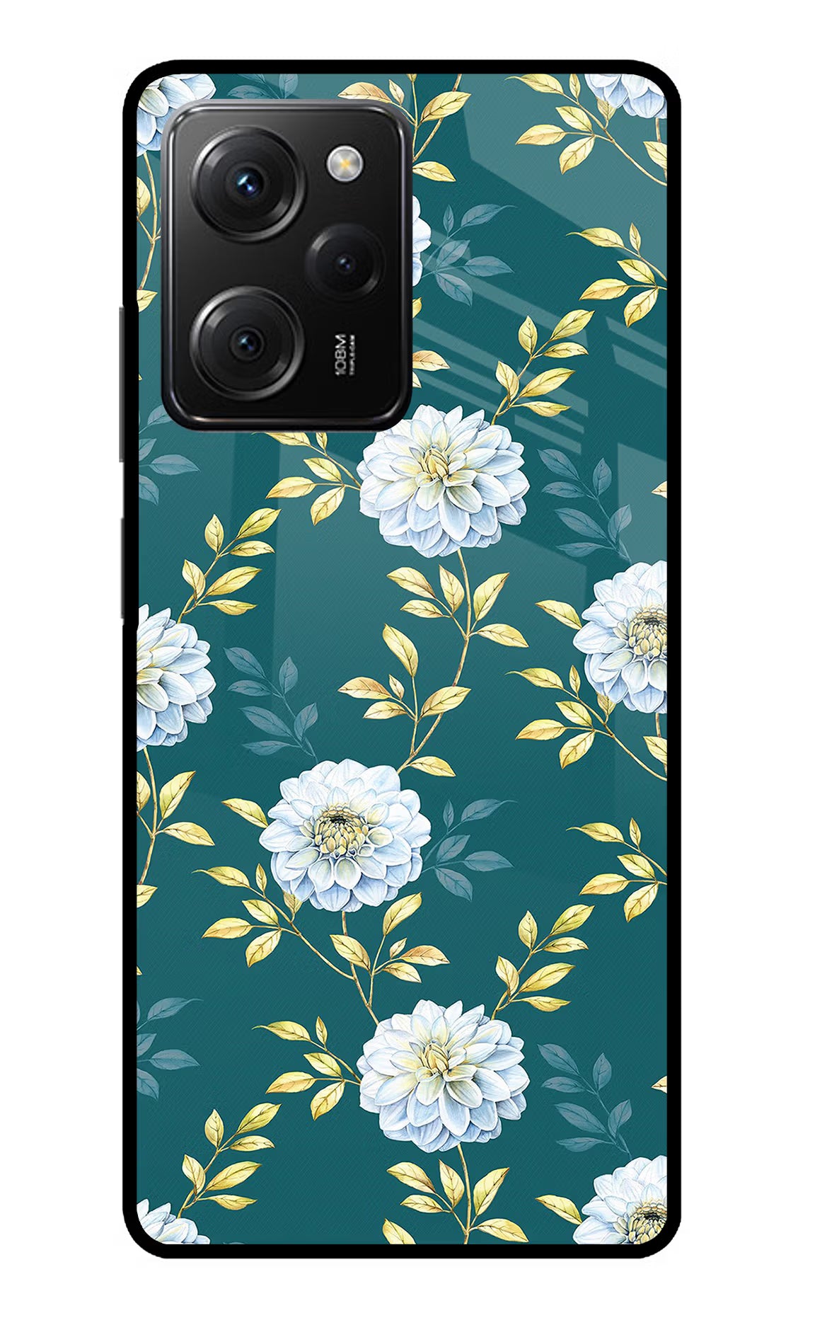 Flowers Poco X5 Pro 5G Glass Case