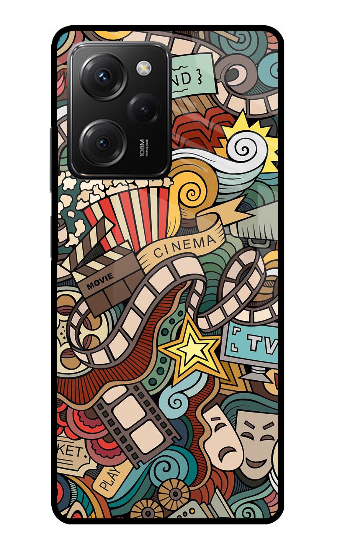 Cinema Abstract Poco X5 Pro 5G Glass Case Back Cover by Casekaro