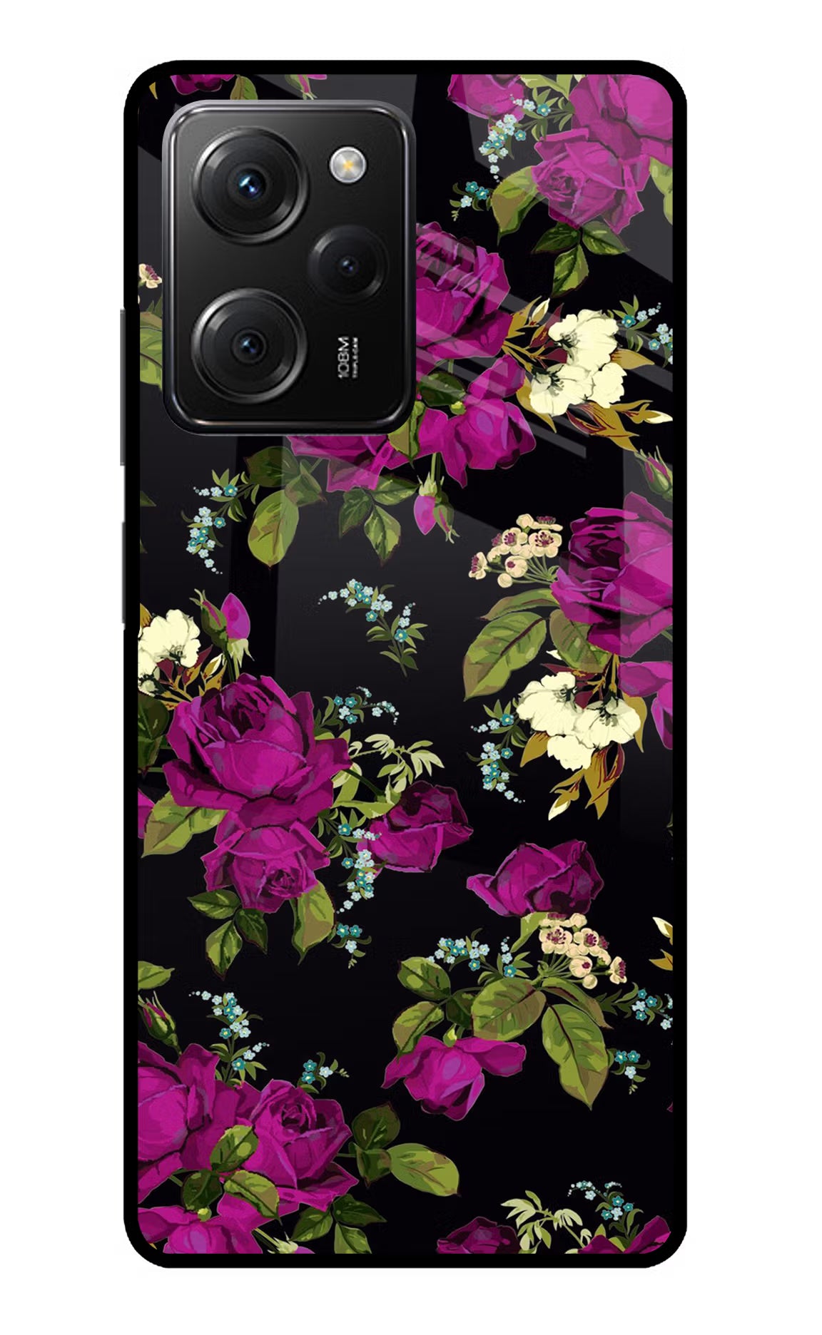 Flowers Poco X5 Pro 5G Glass Case Back Cover by Casekaro