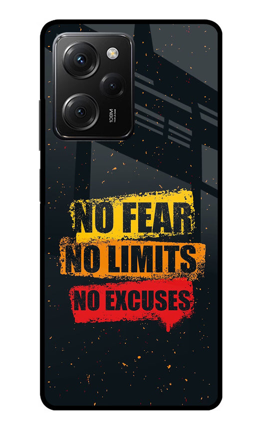 No Fear No Limits No Excuse Poco X5 Pro 5G Glass Case