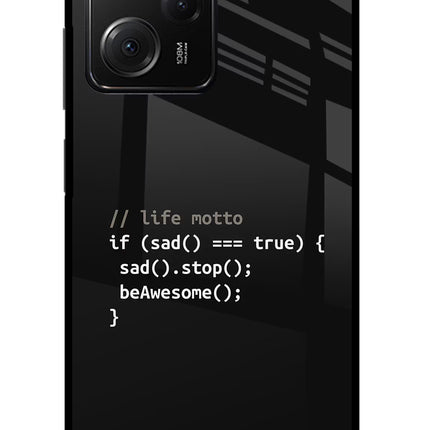 Life Motto Code Poco X5 Pro 5G Glass Case
