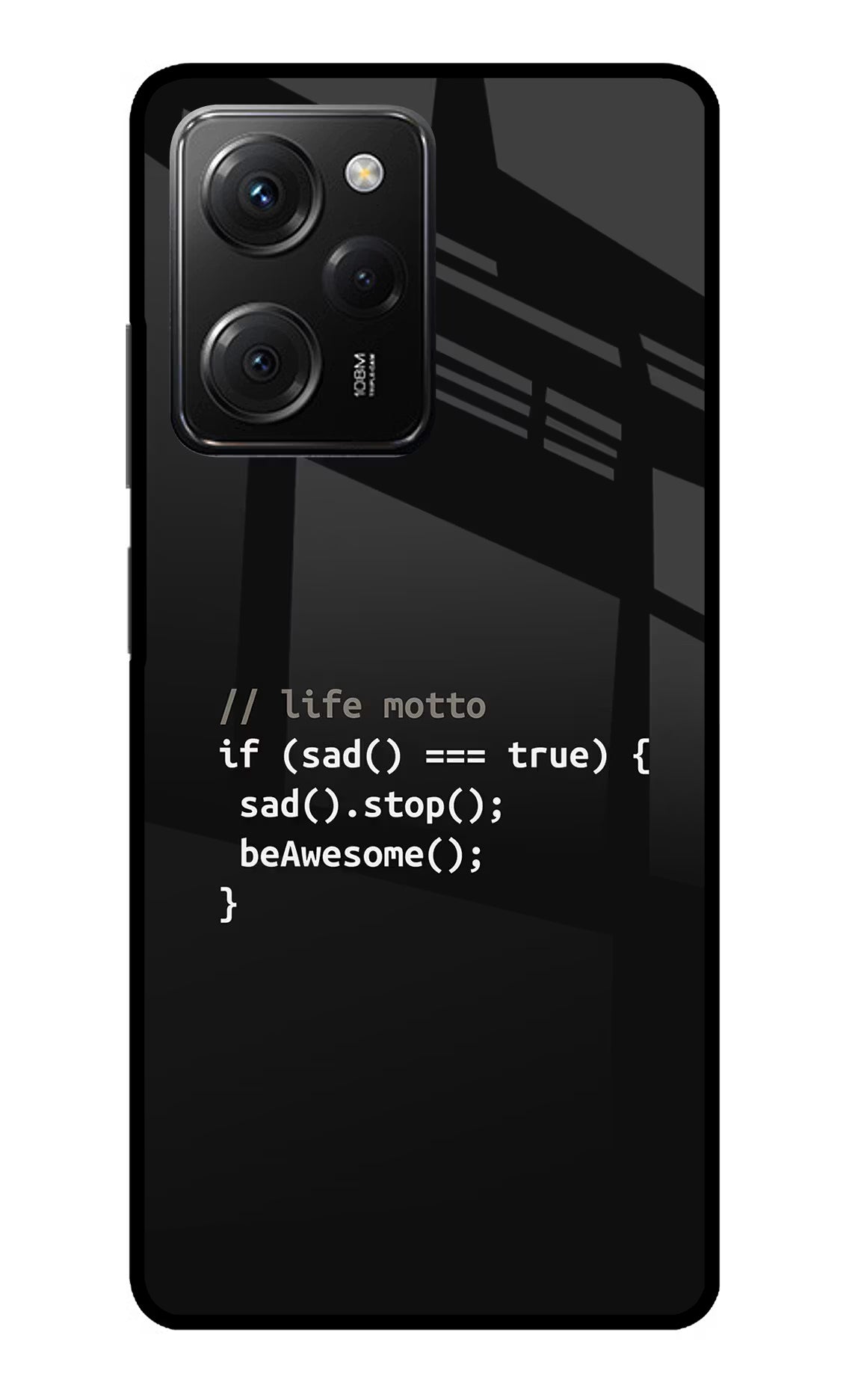 Life Motto Code Poco X5 Pro 5G Glass Case Back Cover by Casekaro