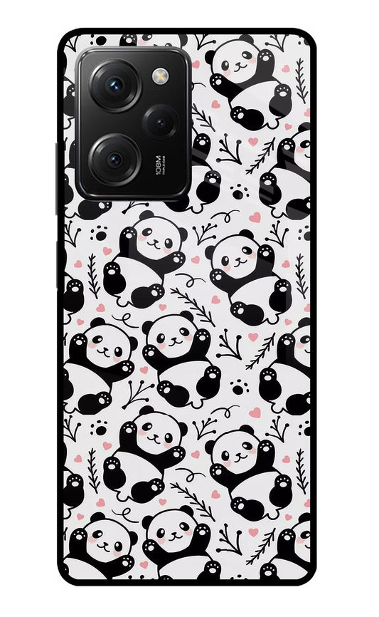Cute Panda Poco X5 Pro 5G Glass Case