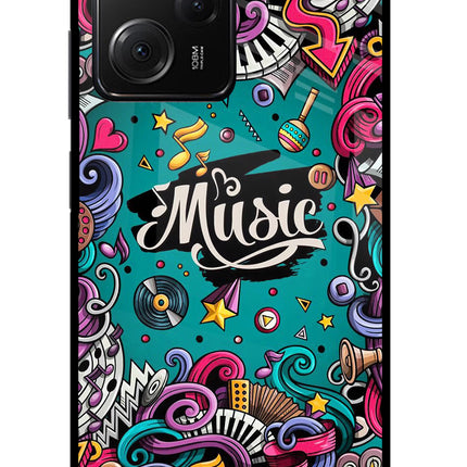 Music Graffiti Poco X5 Pro 5G Glass Case