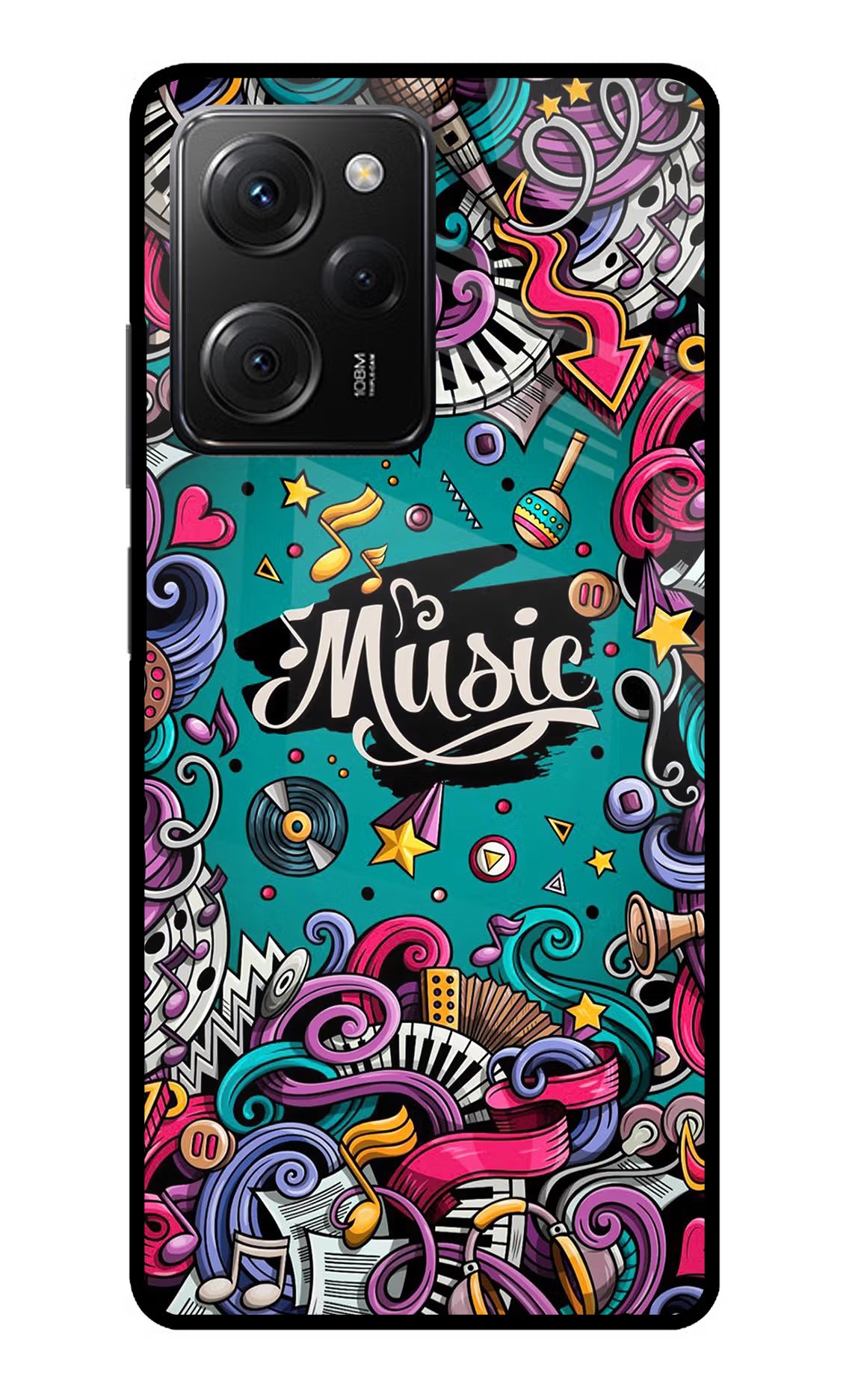 Music Graffiti Poco X5 Pro 5G Glass Case