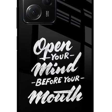 Open Your Mind Before Your Mouth Poco X5 Pro 5G Glass Case