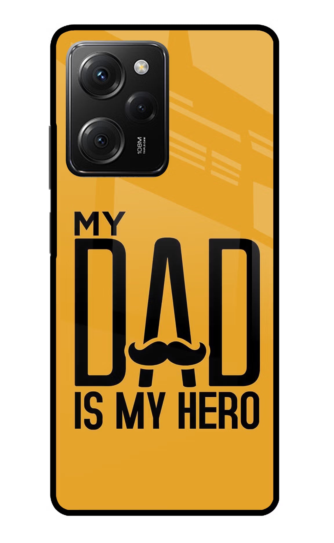 My Dad Is My Hero Poco X5 Pro 5G Glass Case Back Cover by Casekaro