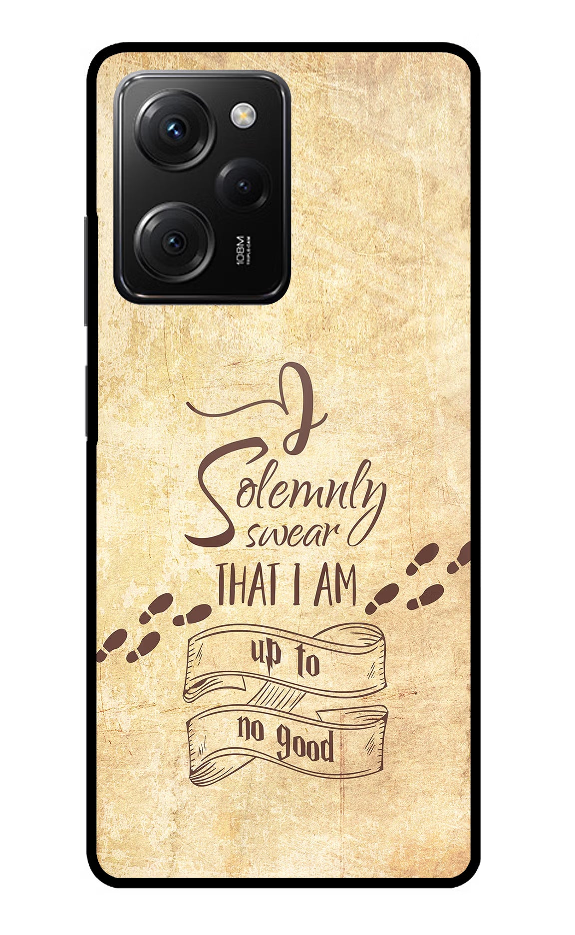 I Solemnly swear that i up to no good Poco X5 Pro 5G Glass Case Back Cover by Casekaro