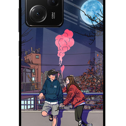 Chilling Couple Poco X5 Pro 5G Glass Case