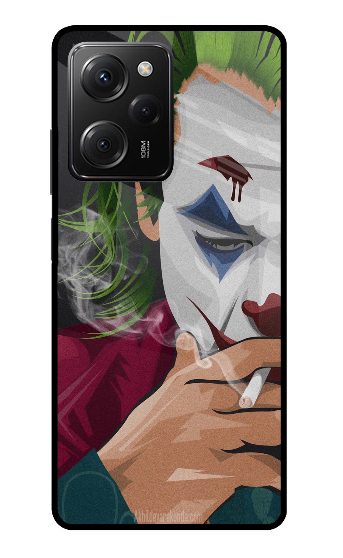 Joker Smoking Poco X5 Pro 5G Glass Case Back Cover by Casekaro