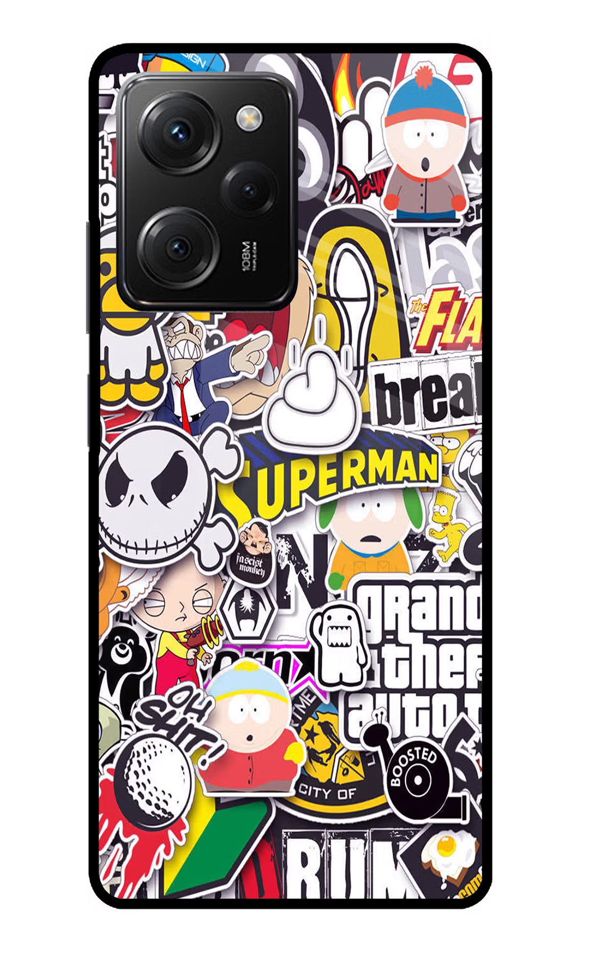 Sticker Bomb Poco X5 Pro 5G Glass Case
