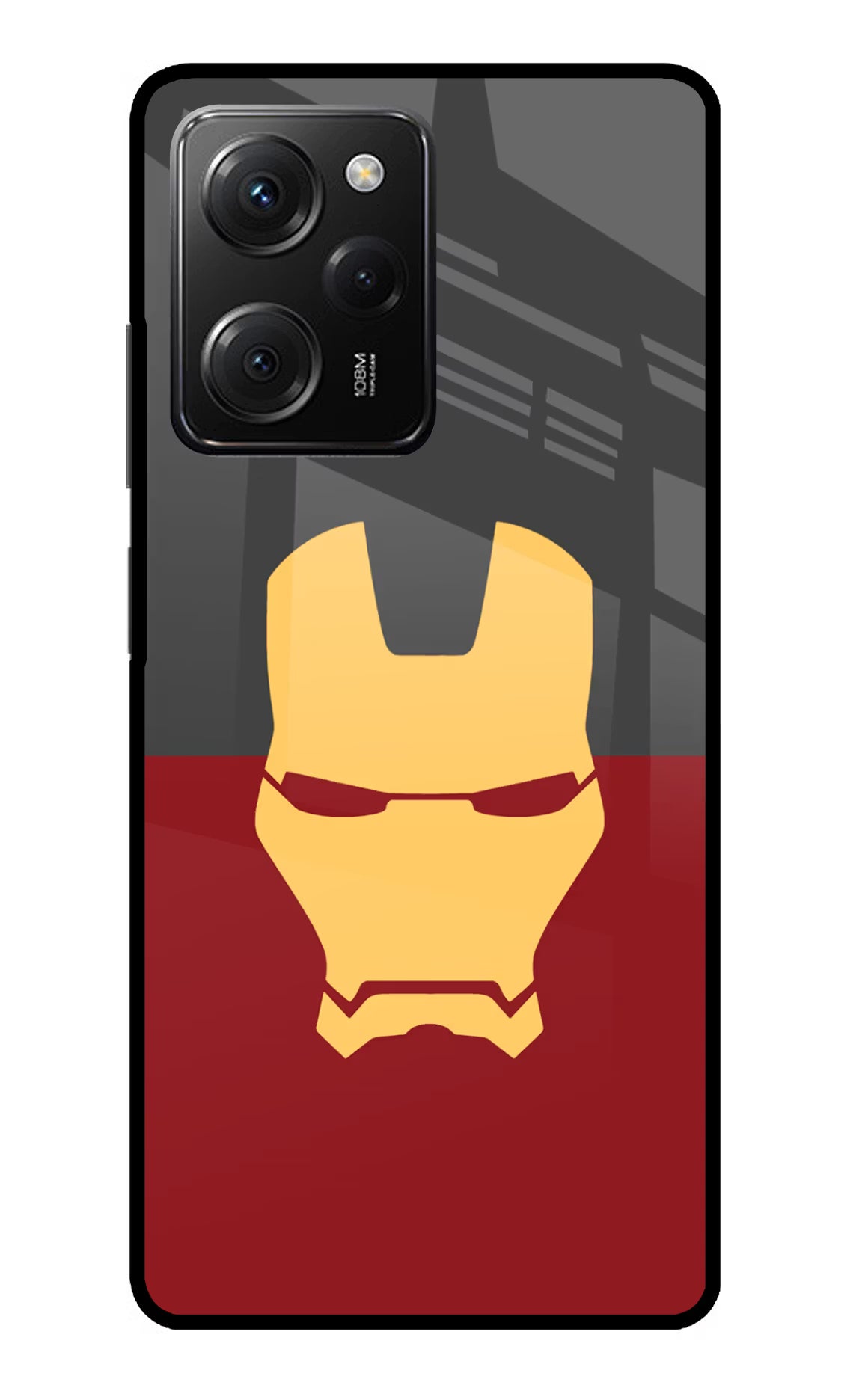 Ironman Poco X5 Pro 5G Glass Case Back Cover by Casekaro