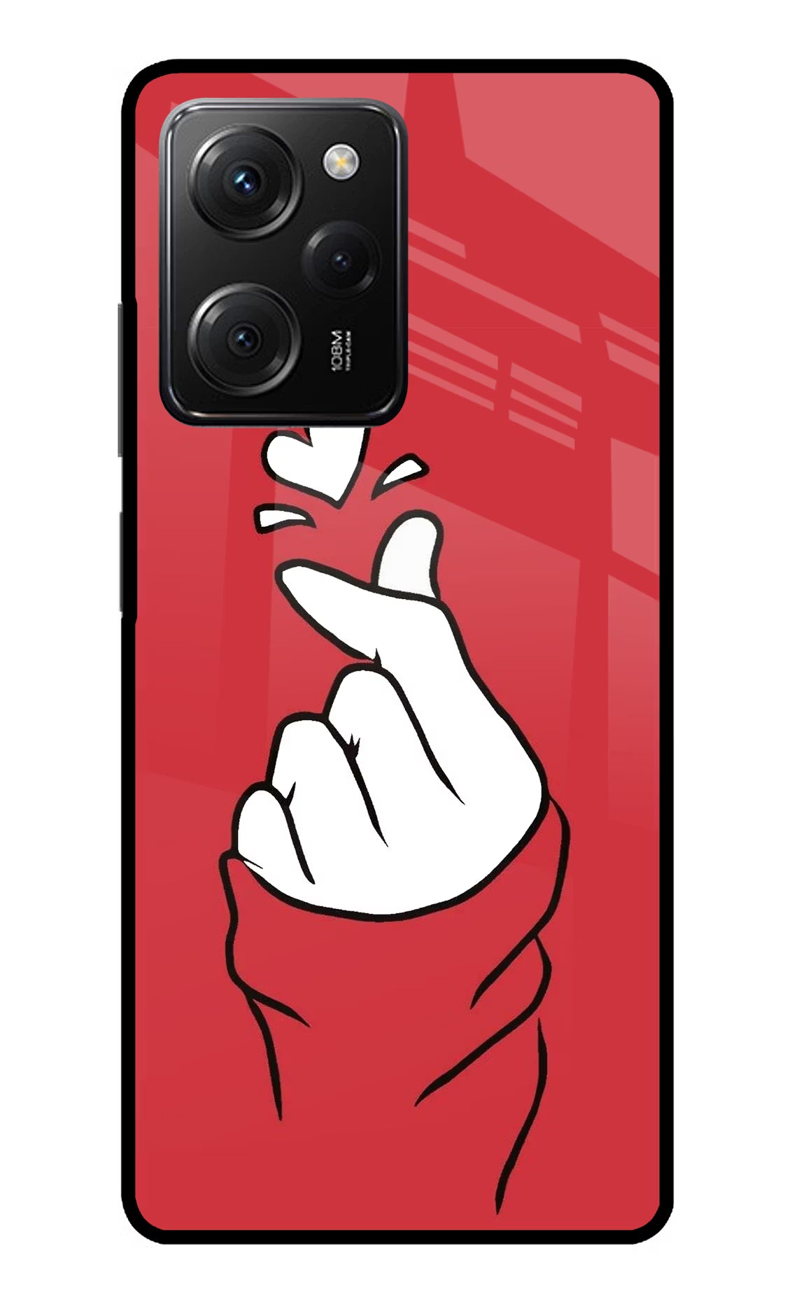 Korean Love Sign Poco X5 Pro 5G Glass Case Back Cover by Casekaro