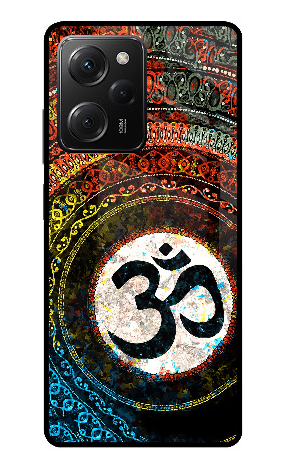 Om Cultural Poco X5 Pro 5G Glass Case Back Cover by Casekaro