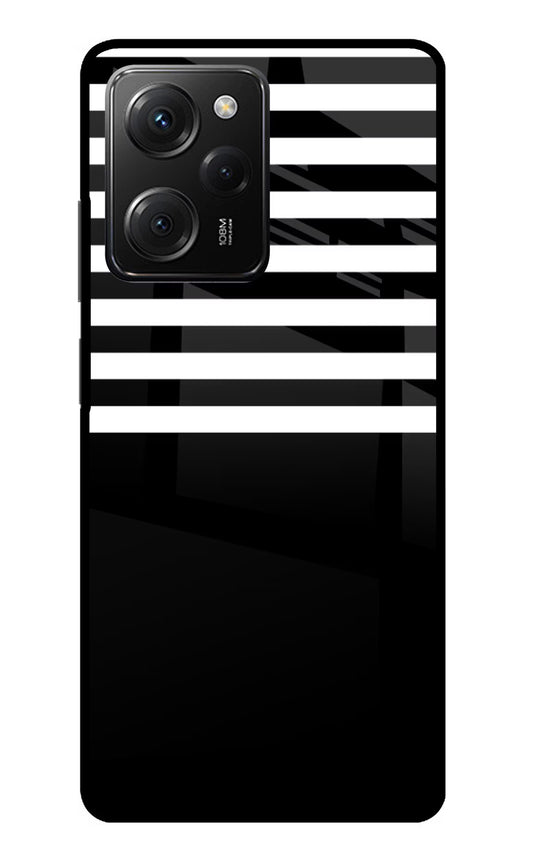 Black and White Print Poco X5 Pro 5G Glass Case