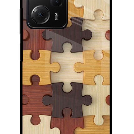 Wooden Puzzle Poco X5 Pro 5G Glass Case