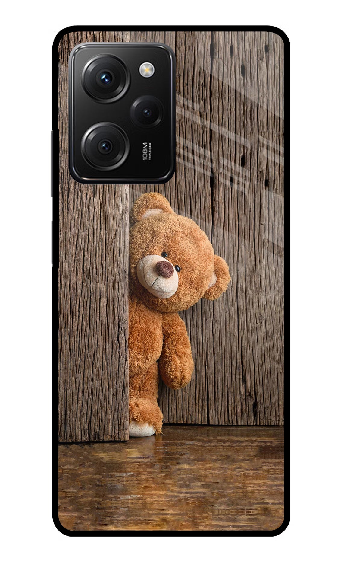 Teddy Wooden Poco X5 Pro 5G Glass Case