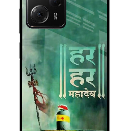 Har Har Mahadev Shivling Poco X5 Pro 5G Glass Case